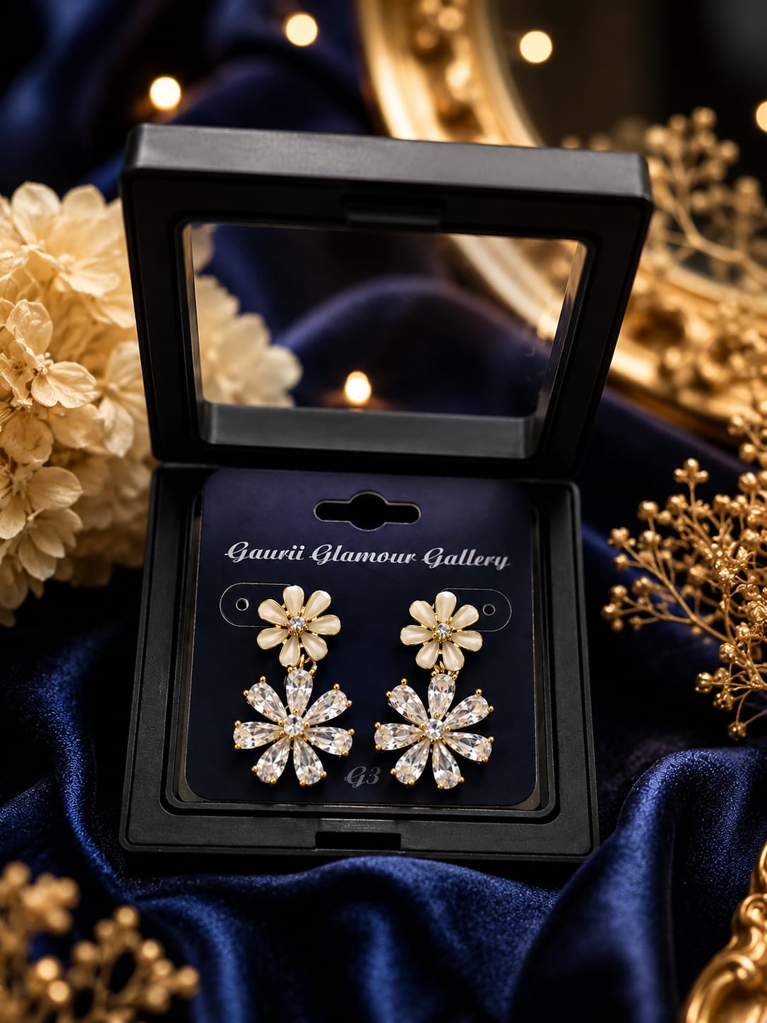 Floral Crystal Earrings