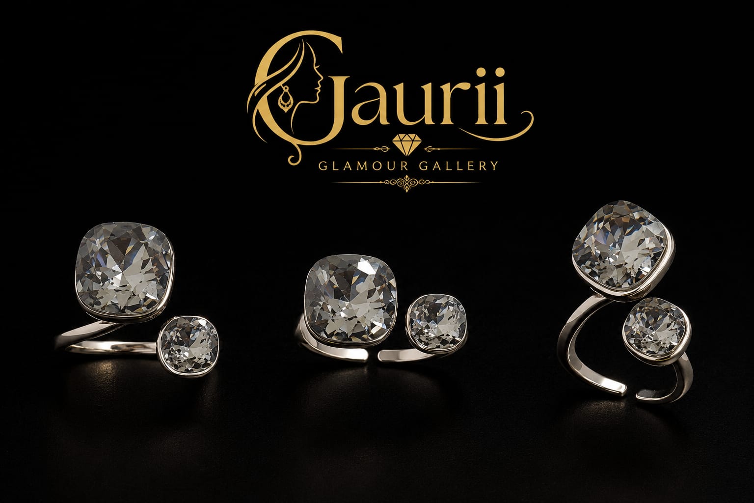 Crystal Duo Statement Ring