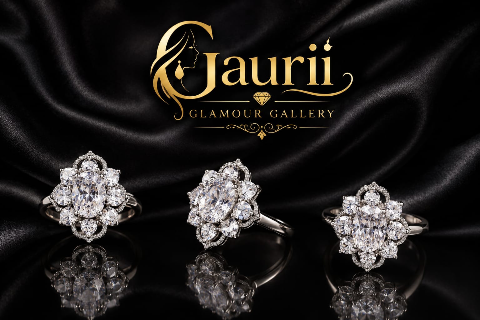 Royal Crystal Bloom Free Size Ring